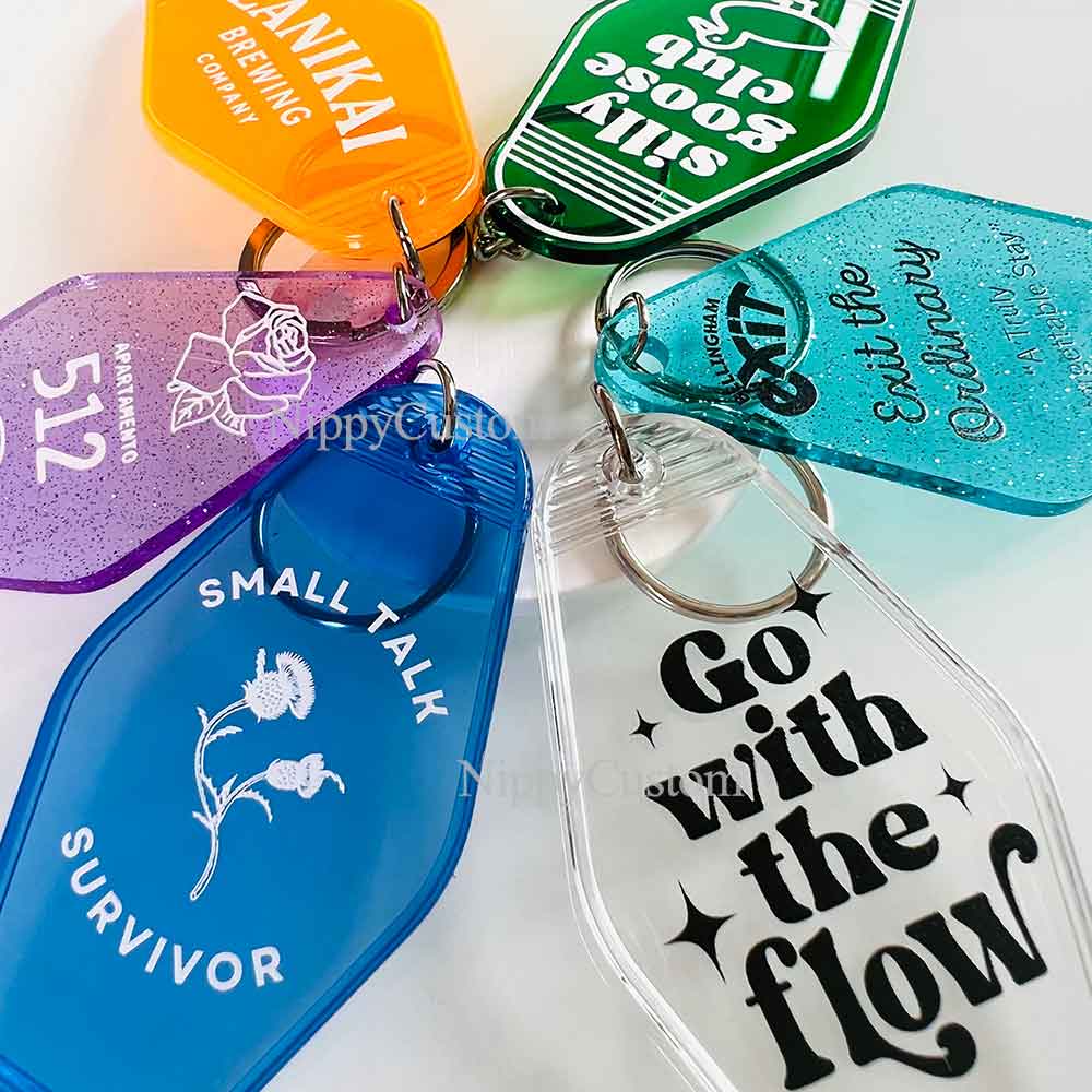 Custom printed plastic key tag