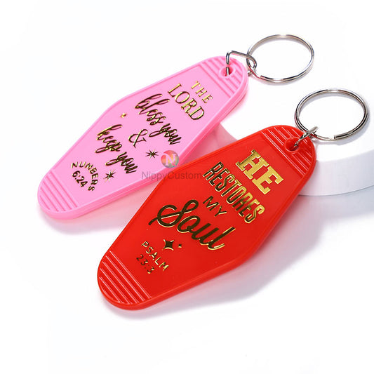 custom Gold Foil Logo Keyrings