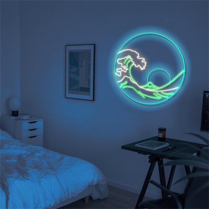 Sunrise sunset neon sign, Sun Wave neon sign, Bedroom neon sign, Mountains led neon sign