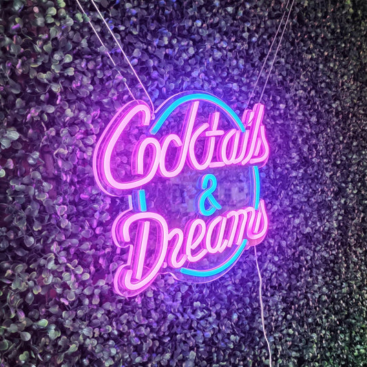 Cocktails & Dreams LED Neon Light Signs