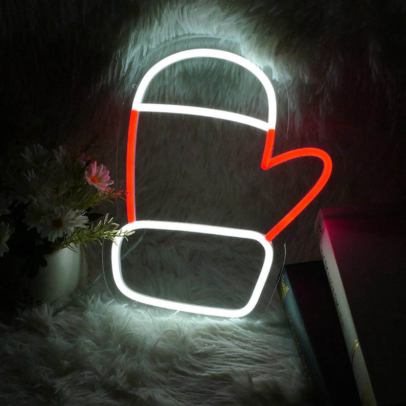 Chrismas Gloves Neon Sign New Year Gift Handmade for Christmas Decor