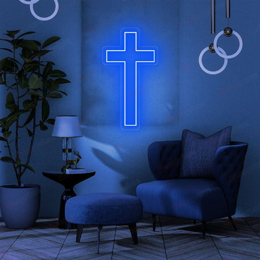 Cross Neon Sign / Cross neon lighted up wall decor