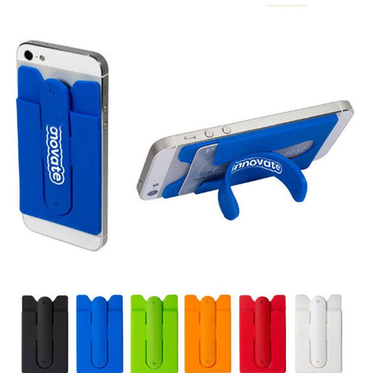 personalized Two Function Soft Silicone Cell Phone Kickstand & Wallet