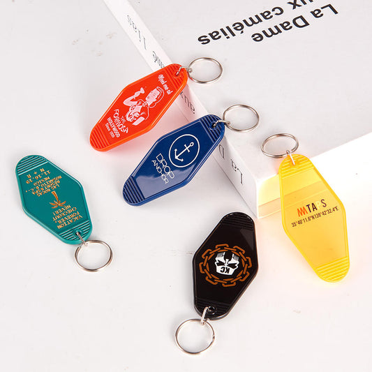 Custom Hotel Keychian, Promotional plastic keychain with logo