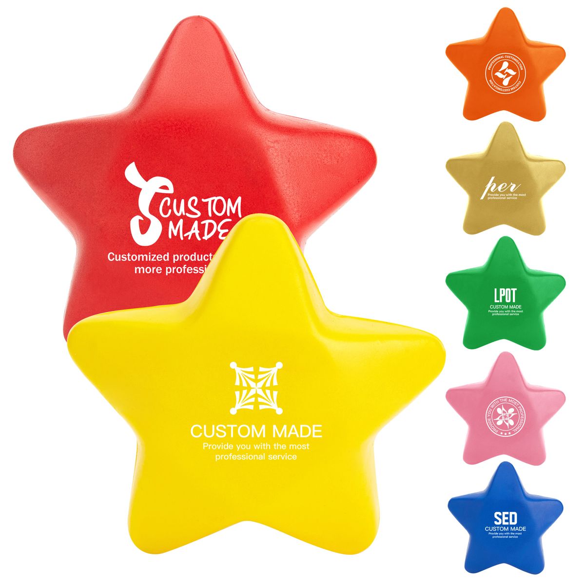 Custom Stress Relief Foam Balls with Logo, Bulk Star Shape stress relievers