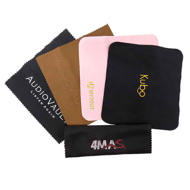 Wholesale High Quality Custom Print Suede Microfiber Sunglasses Cleaning Cloth With Logo