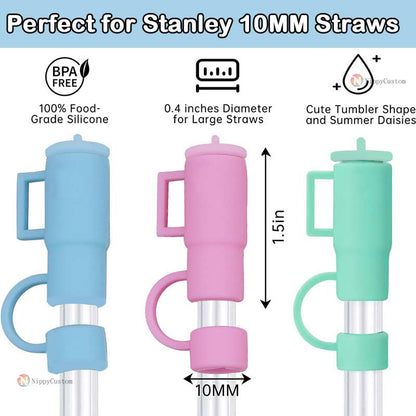 Custom Reusable Straw Cover Cap Silicon Straw Topper