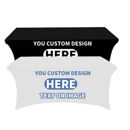 Custom 6' Fitted Table Cloth Stretch Trade Show Advertising Table Cover