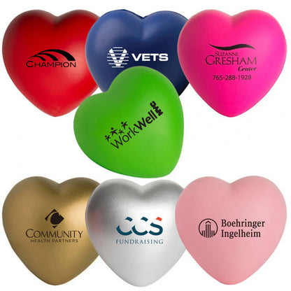 Custom Stress Relief Foam Balls with Logo, Bulk Heart Shape Personalized Foam Balls, Anxiety Stress Relief Stress, Perfect for Office