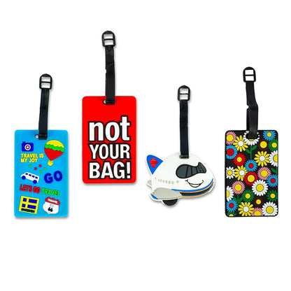 Custom PVC Rubber Logo PU Luggage Tags for Baggage Decoration High Quality