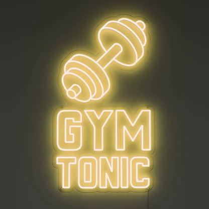 Barbell Gym Tonic Neon Sign