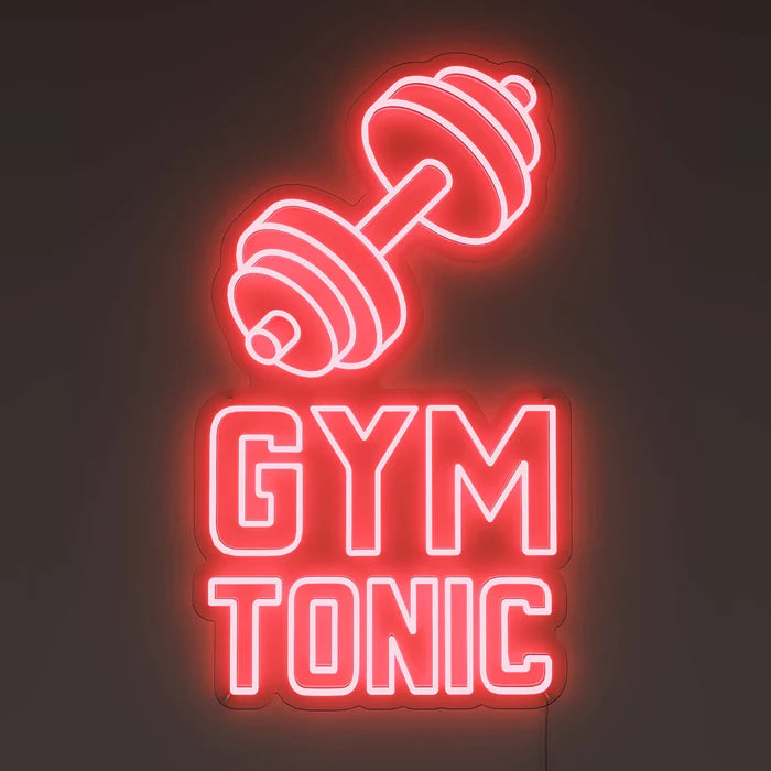 Barbell Gym Tonic Neon Sign