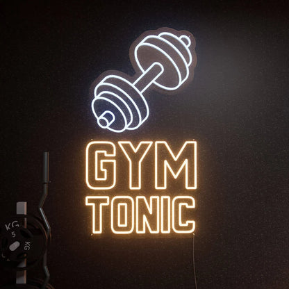 Barbell Gym Tonic Neon Sign