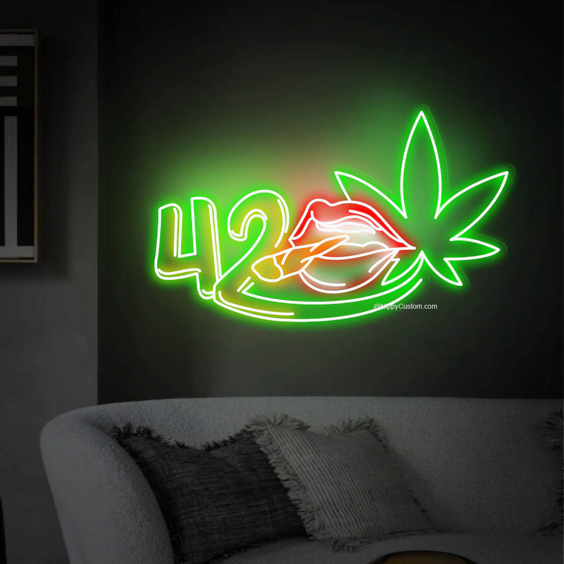 Bright Green buy Cigars LED Store Light Hanging Sign Room Wall Decoration