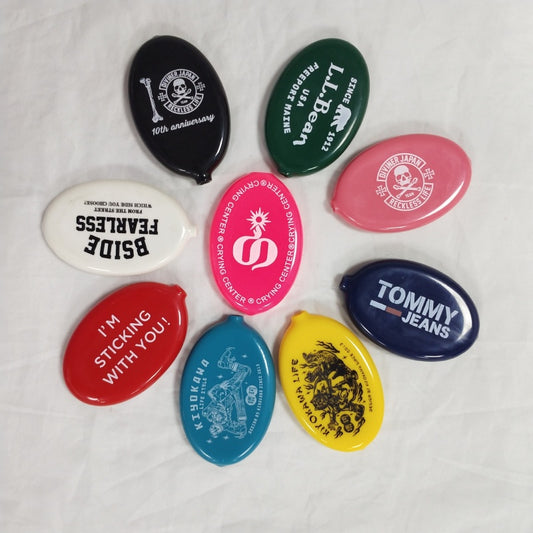 Oval Shape Pvc Vinyl Squeeze Coin Holder, Cutom Promotional Pocket Coin Purse With Logo 