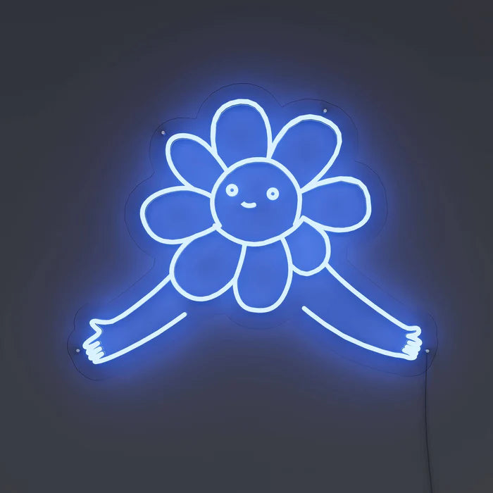 Give Me a Hug Flower Neon Sign