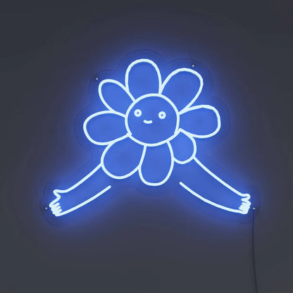 Give Me a Hug Flower Neon Sign