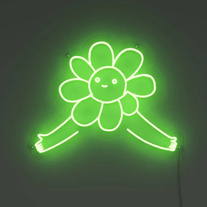 Give Me a Hug Flower Neon Sign