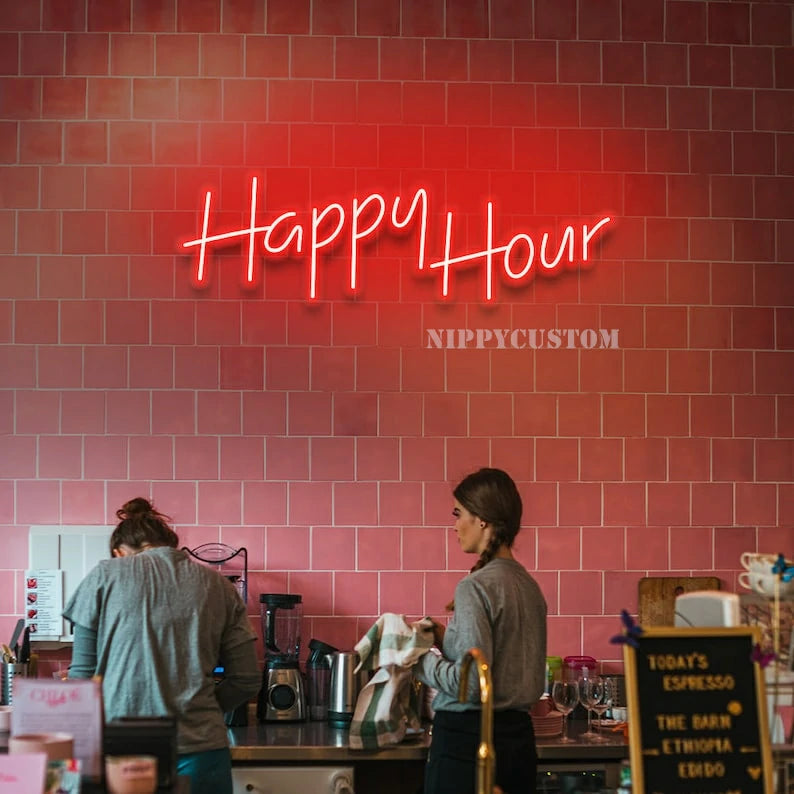 Happy Hour Neon Sign