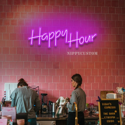 Happy Hour Neon Sign