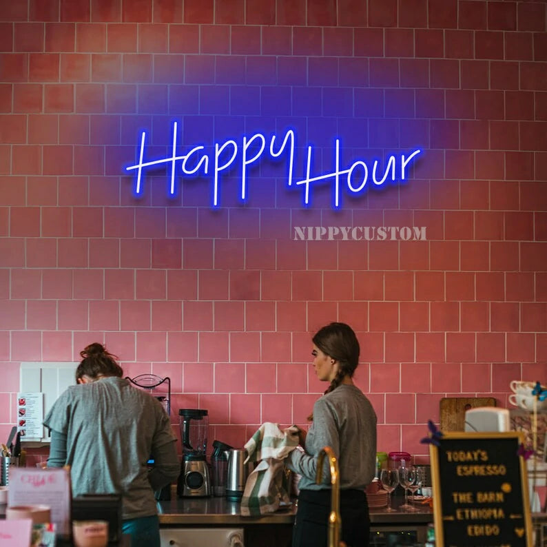 Happy Hour Neon Sign