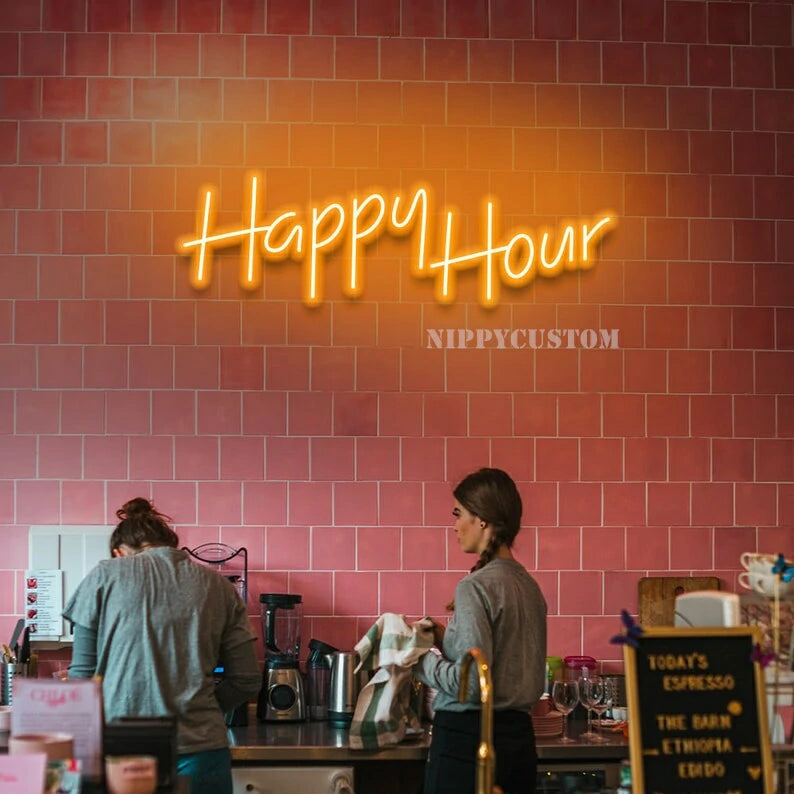 Happy Hour Neon Sign