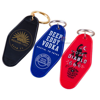Vintage Motel Keychains | Personalized Plastic Printed Tags