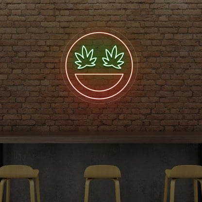 Smiley Weed Neon Sign