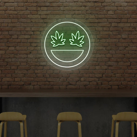 Smiley Weed Neon Sign