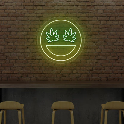 Smiley Weed Neon Sign