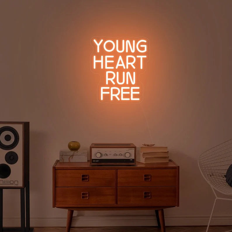 Young Hearts Run Free neon sign