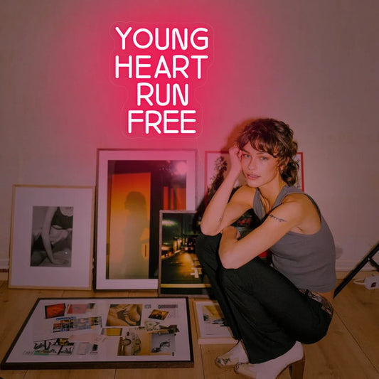 Young Hearts Run Free neon sign