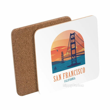 Custom Printed Full Color Cork Coasters by WithLogos