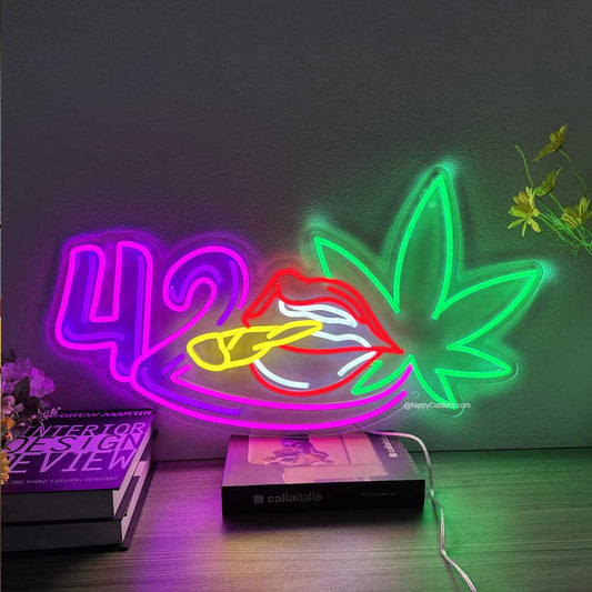 Cigarette Neon Sign, 420 neon sign Cannabis Cigar Neon Light, Marijuana Neon Sign, Joint Wall Art, lips Led Sign, Custom Neon Sign