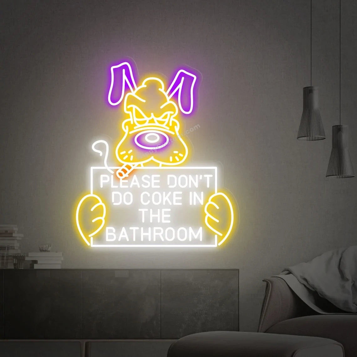 Please Don't Do Coke In The Bathroom- LED Neon Sign