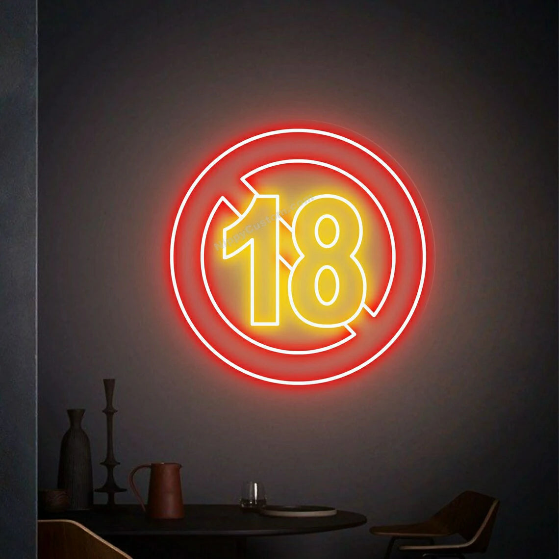 Adults Only Neon Sign Man Cave Sign Red ADULTS ONLY LED Sign Neon Lights for Bedroom