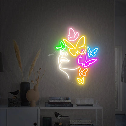 Butterfly Face Neon Sign