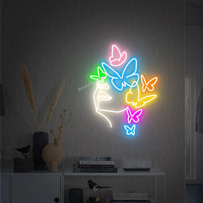 Butterfly Face Neon Sign