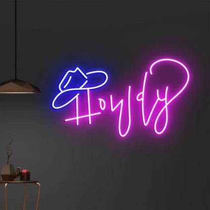 Howdy - LED neon sign