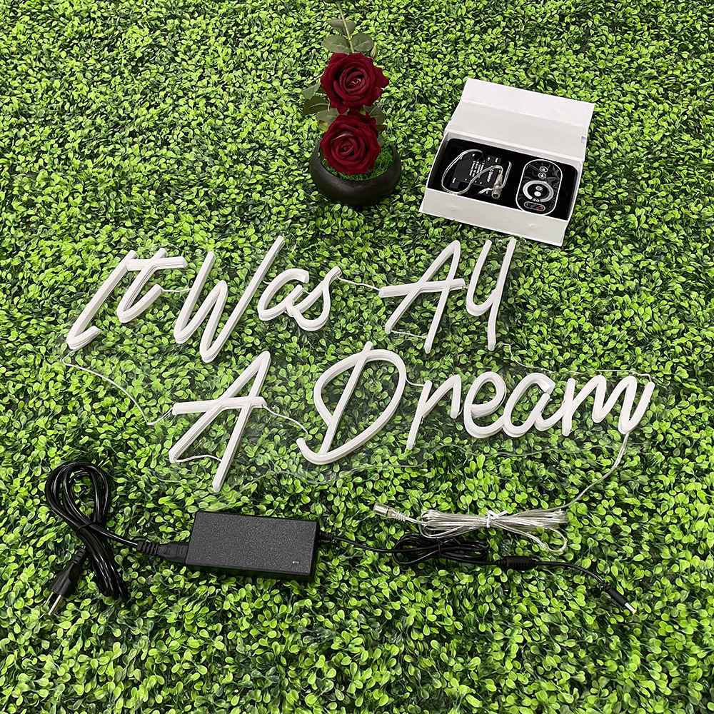 It Was All A Dream Custom Neon Sign Flex Led Neon Light Sign Led Logo Custom Neon Sign Bride Party Room Decoration