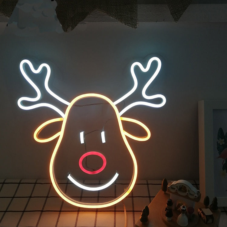 Reindeer Head Neon Sign 4 Versions