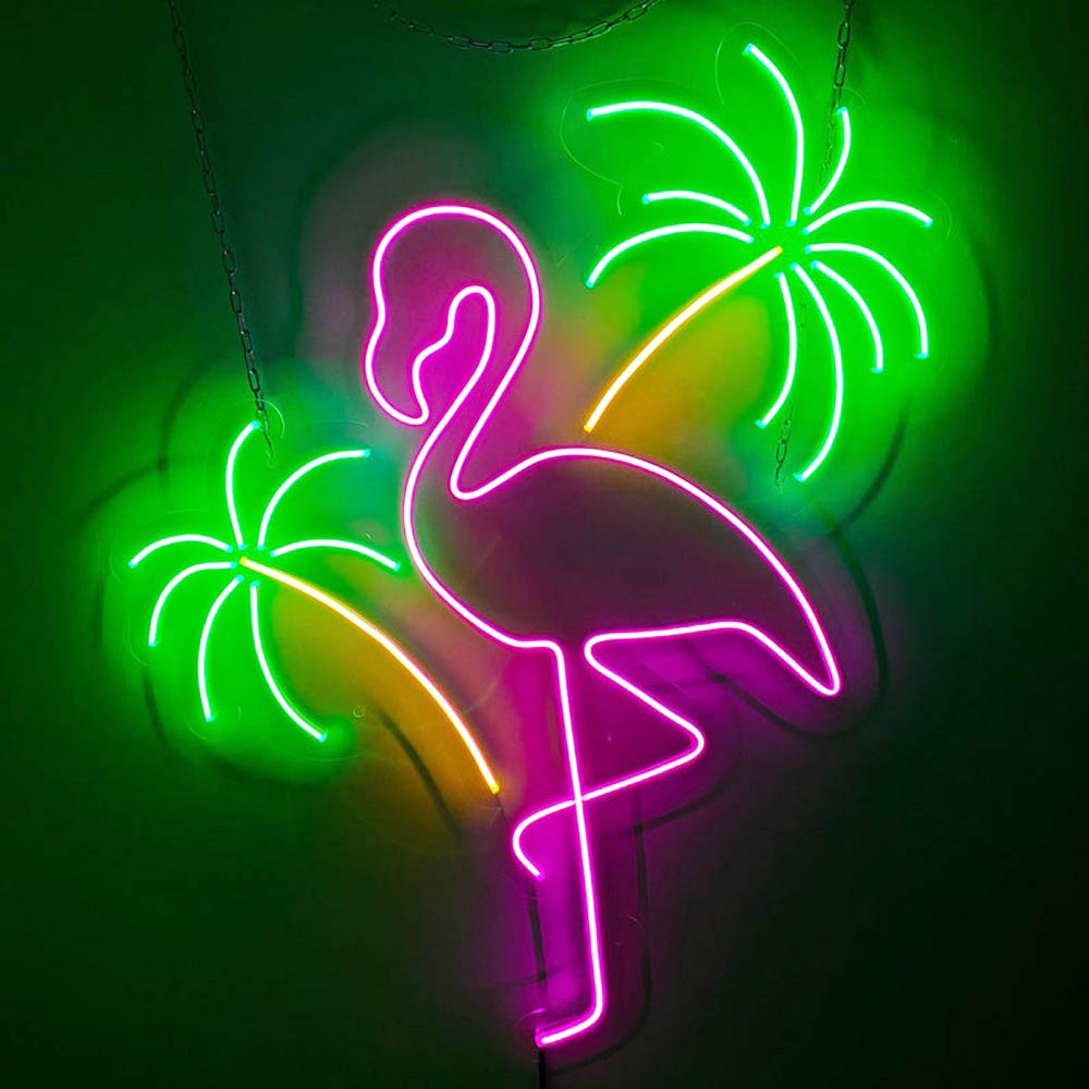 LED Coconut Palm Tree Neon Sign with Acrylic Plate Neon Decor Neon Coconut Tree Palm Tree Neon light Home Bedroom