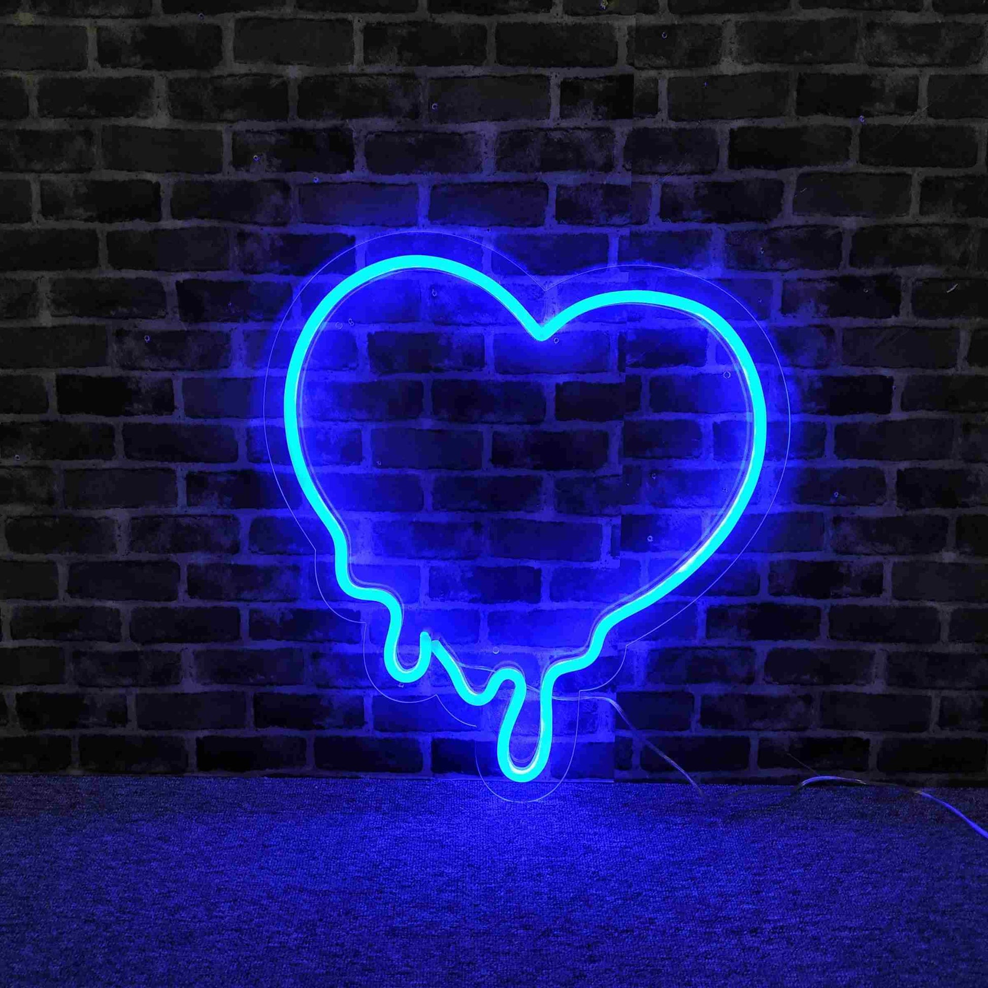 Dripping heart neon sign,Heart neon sign,Heart neon light sign,Neon sign wall art