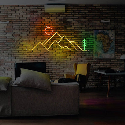 Mountain neon sign