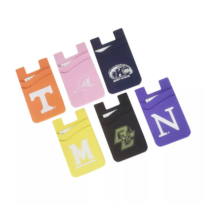  silicone cardholder two pouches cell phone credit card Id card wallet silicone mobile phone card holder