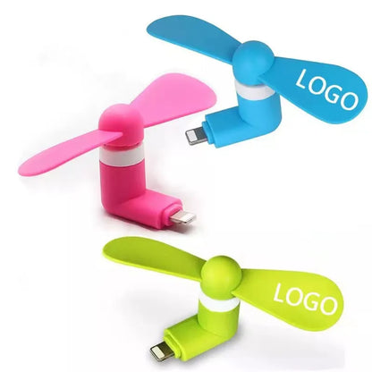 Portable Mini USB Fan for Apple iPhone X, 8/8 Plus, 7/7 Plus, iPod Touch and More 8 Pin Lightning Devices
