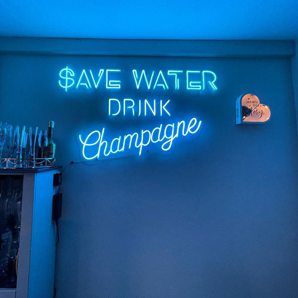 Save Water Drink Champagne Neon Sign 