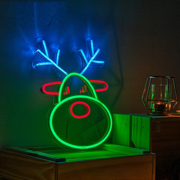 Reindeer Head Neon Sign 4 Versions