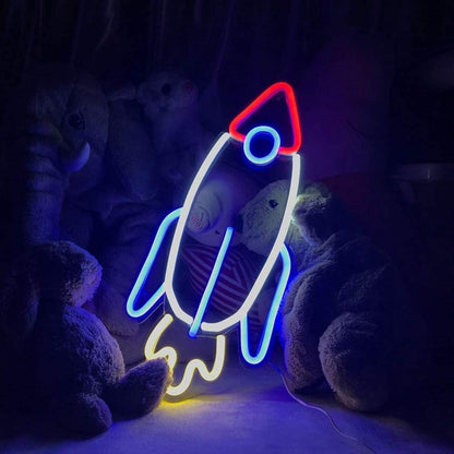 The Rocket LED neon sign kid room