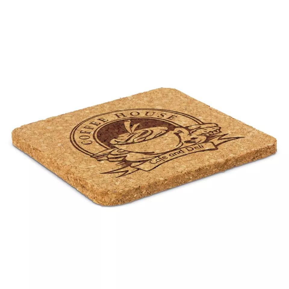 1/5 Custom Logo Coaster Square Cork and Round Cork Backing Sheets Wedding Coasters For Drinks